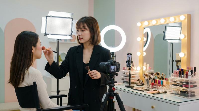 户外露出美妆视频教程